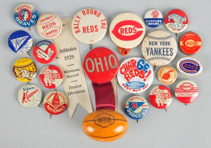 Lot of 21 Mostly Baseball Pins  112c50