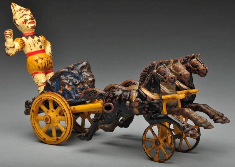 Cast Iron Hubley Chariot Horse-Drawn