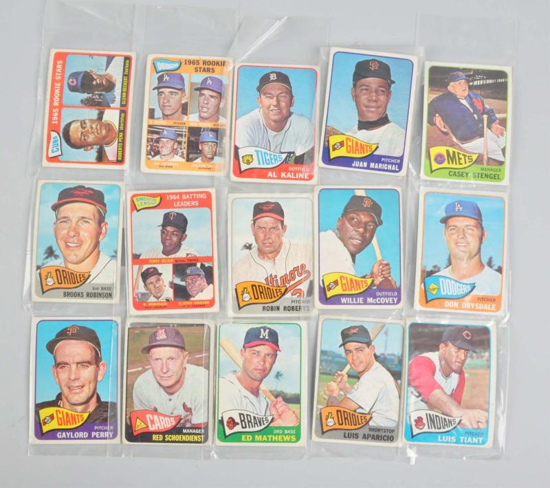 Lot of 15: Topps 1965 Baseball