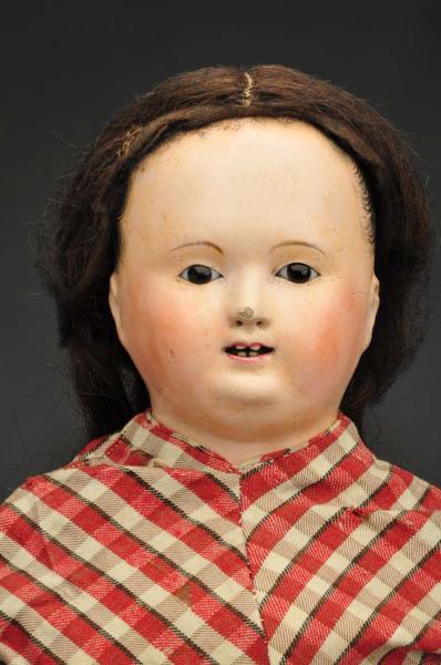 French Papier-Mache Shoulder Head Doll.