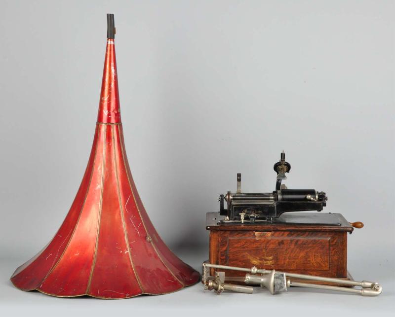 Edison Phonograph with Morning Glory