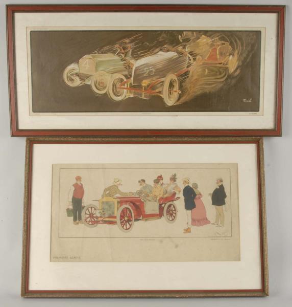 Lot of 2 Framed French Automobile 112cbc