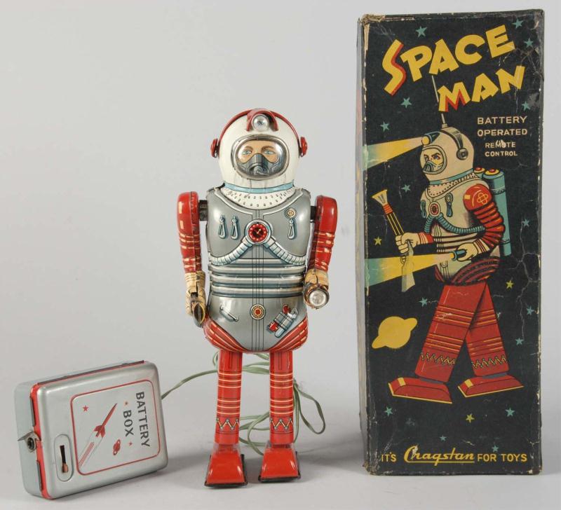 Tin Litho Space Man Astronaut Battery Op 112ccf
