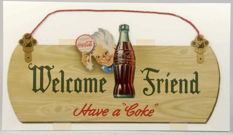 1944 Cardboard Coca-Cola Cutout Sign.