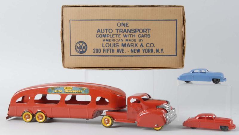 Pressed Steel Marx Auto Transport Toy.