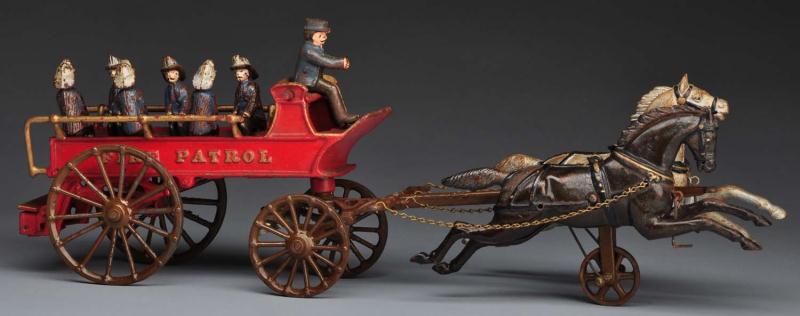 Cast Iron Ives Fire Patrol Horse Drawn 112d57