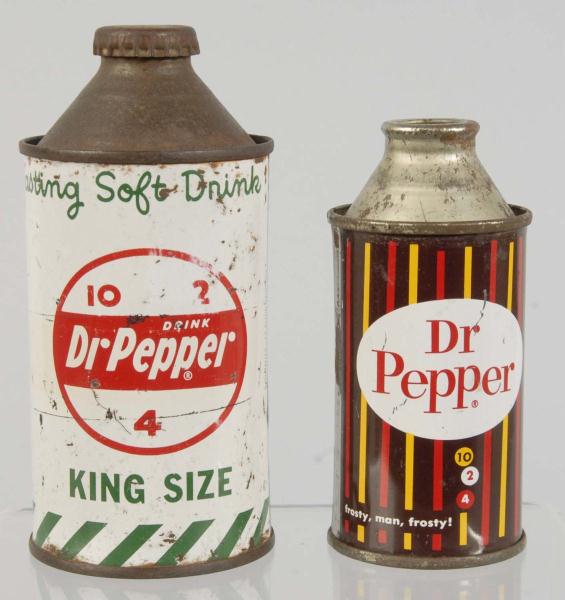 Lot of 2 Dr Pepper Cone Top Cans  112d6d
