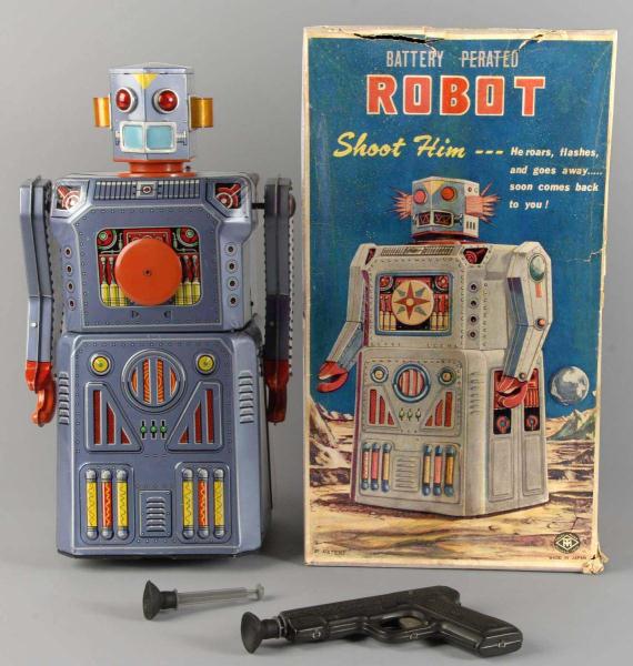 Tin Litho Target Robot Battery Operated 112d8e