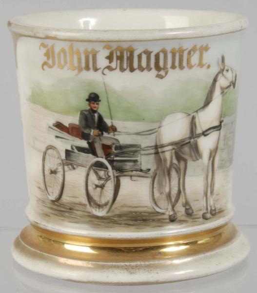Horse-Drawn Carriage Shaving Mug.