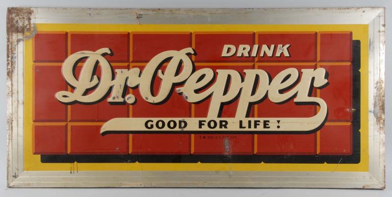 Large Embossed Tin Dr. Pepper Outdoor
