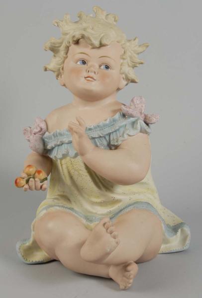 Large Bisque Piano Baby Figurine  112ddd