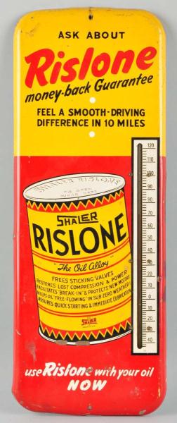 Porcelain Rislone Oil Thermometer. 
Description