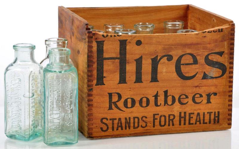 Hires Rootbeer Bottles in Case  112dff