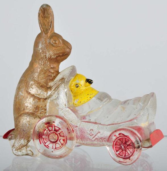 Glass Rabbit Pushing Chick Candy 112e1b