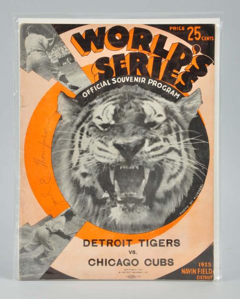 1935 Tigers Cubs World Series Program  112e30