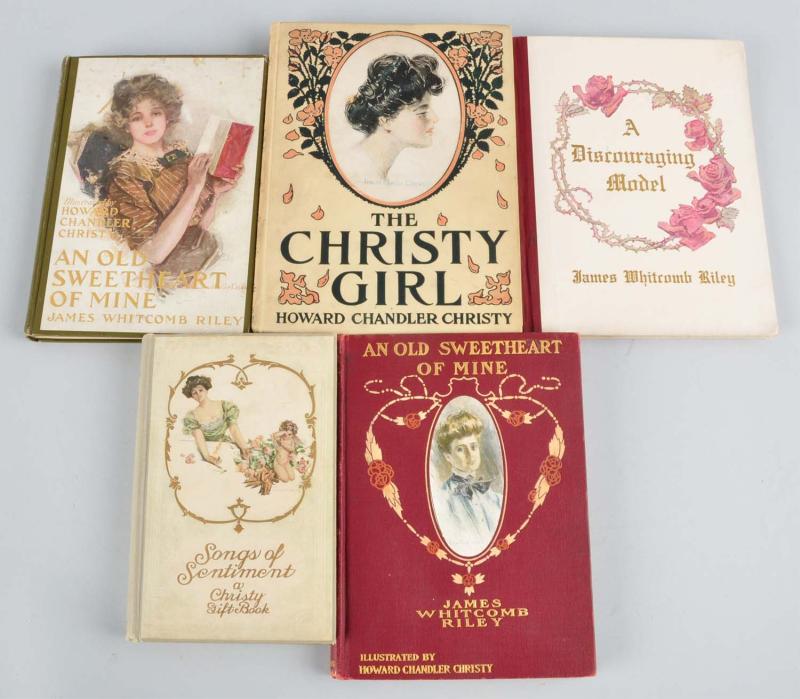 Lot of 4 Novels & 1 Art Book. 
Description