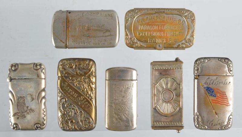 Lot of 7 Metal Advertising Match 112ec4