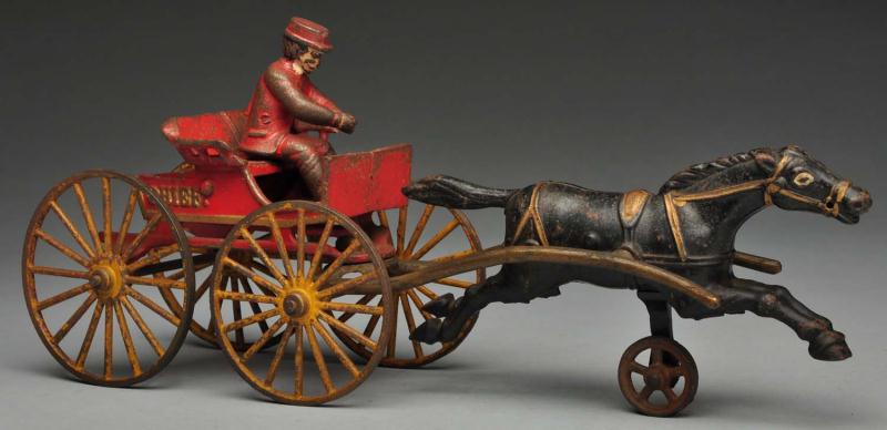 Cast Iron Hubley Fire Chief Horse-Drawn