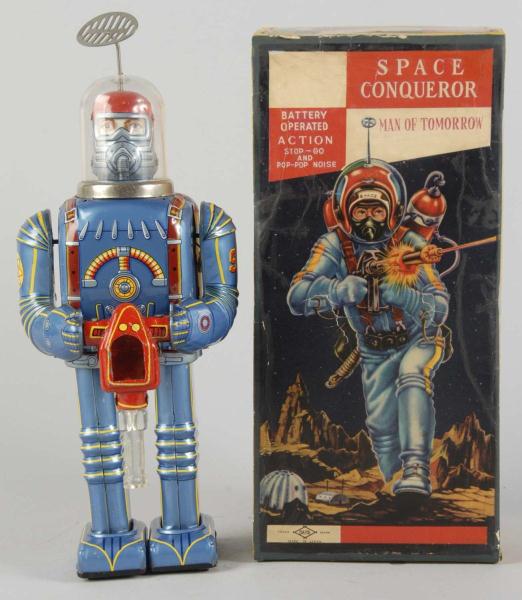 Tin Space Conqueror Astronaut Battery Op 112f5e