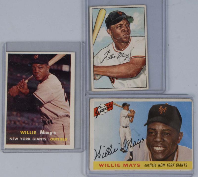 Lot of 3 Vintage Willie Mays Baseball 112f72