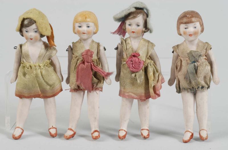 Lot of 4 German All Bisque Flapper 112f7a