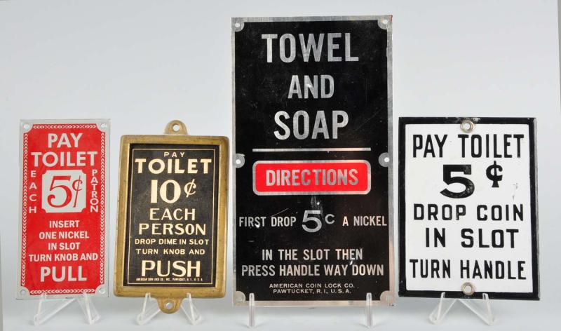 Lot of 4: Early Toilet Related Signs.