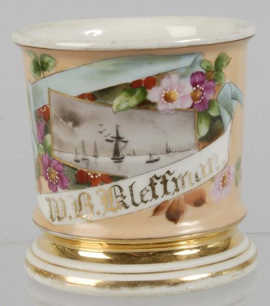 Scenic Sailboat Shaving Mug. 
Description