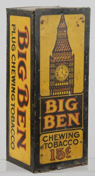 Tin Over Wood Big Ben Tobacco Box.