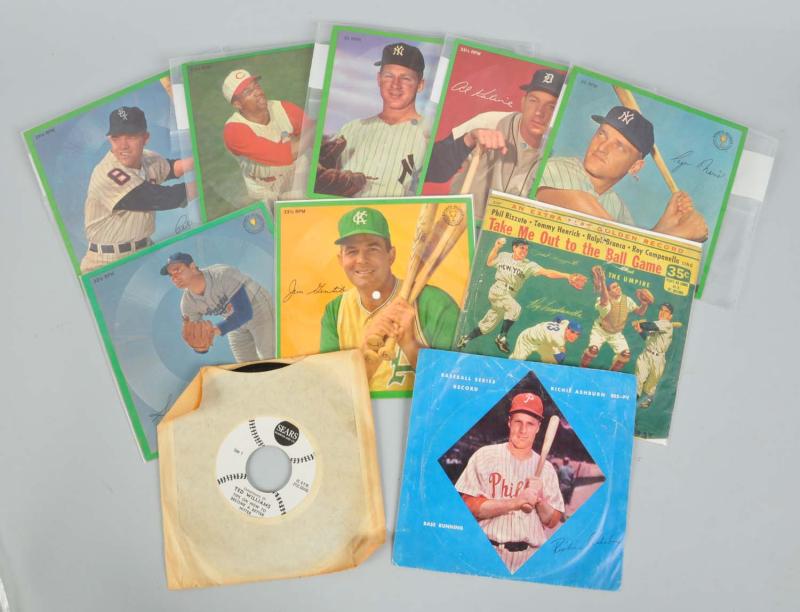 Lot of 10 Vintage Baseball Records  112ff7