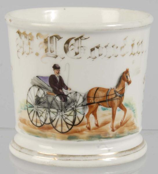 Horse-Drawn Carriage Shaving Mug.