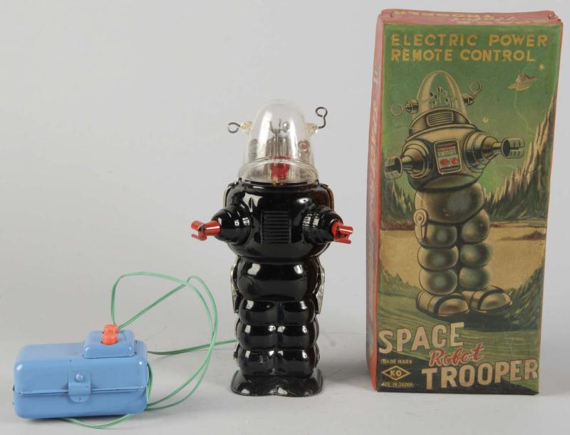Tin Litho Robot Space Trooper Battery-Op