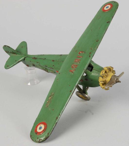 Cast Iron Dent Lindy Airplane Toy  11303c