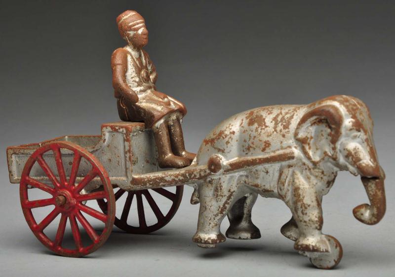 Cast Iron Kenton Hindu Cart Elephant Drawn 11303d