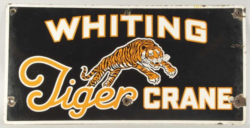 Porcelain Whiting Tiger Crane Sign.