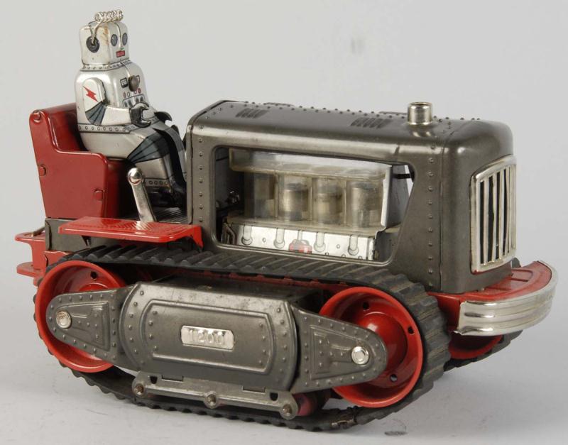 Tin Litho Robot Bulldozer Battery-Operated