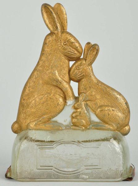 Glass Rabbit Family Candy Container  113071