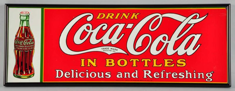 1931 Embossed Tin Coca-Cola Sign. 
Description