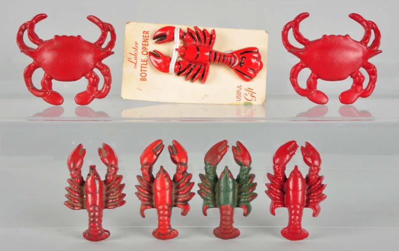 Lot of 7 Cast Iron Crab Lobster 1130b9