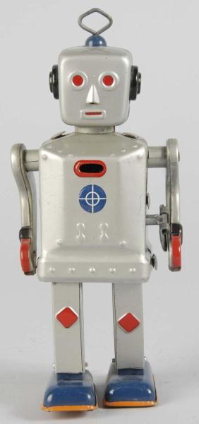 Tin Flashy Jim Robot Wind-Up Toy.