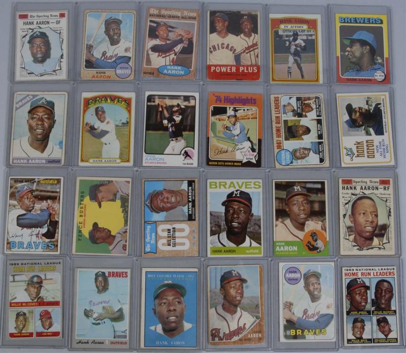 Lot of 33: Topps Hank Aaron Baseball