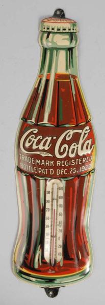 1936 Embossed Tin Coca-Cola Thermometer.