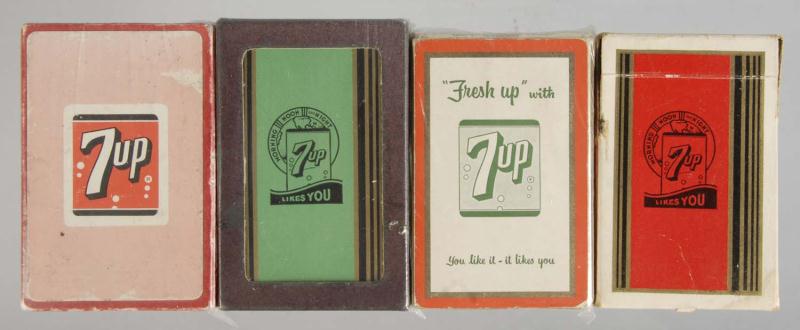 Lot of 4: Assorted 7up Card Decks.