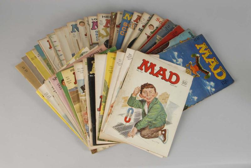 Lot of 50+ 1960s MAD Magazines. 
Description