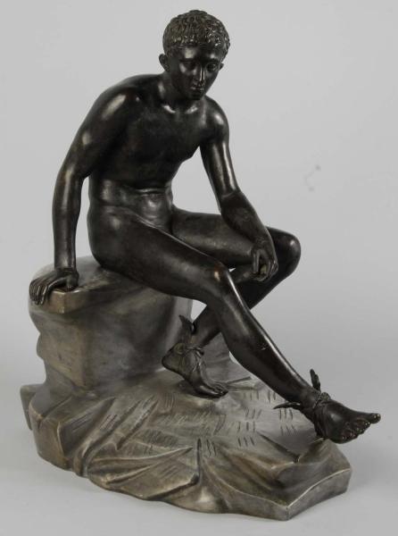 Bronze Statue of Mercury on Marble