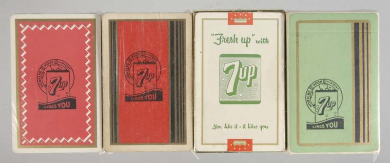 Lot of 4 7up Card Decks Description 113198