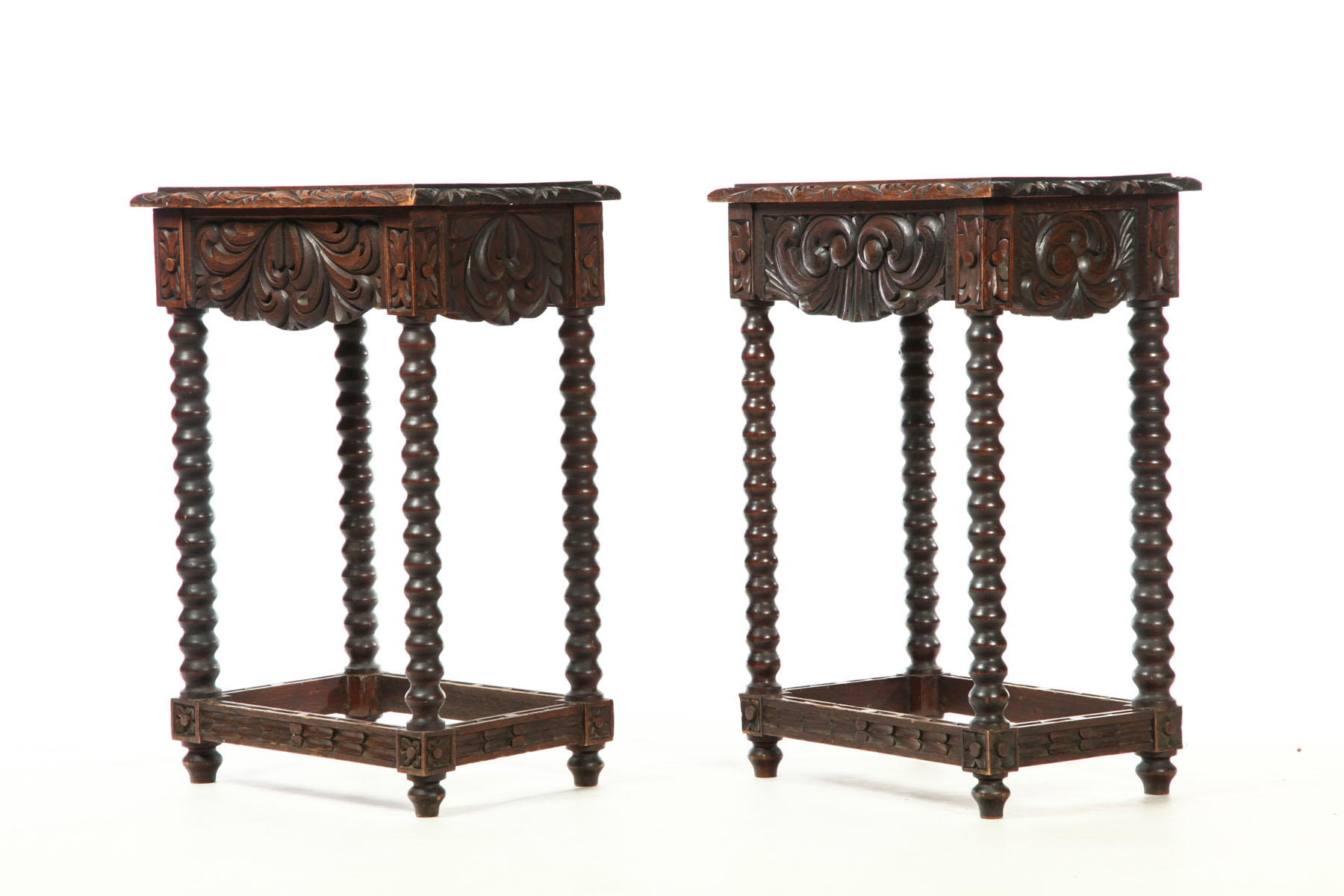 PAIR OF CARVED END TABLES Twentieth 113669