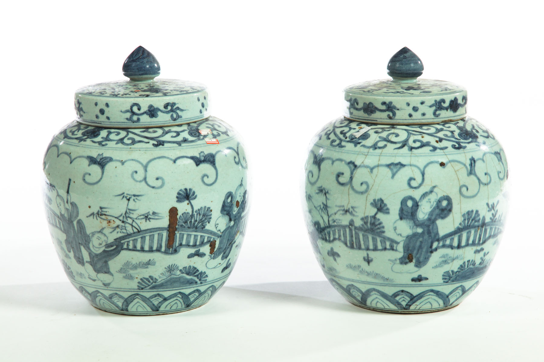 PAIR OF COVERED JARS China ca 1950s  1136a7