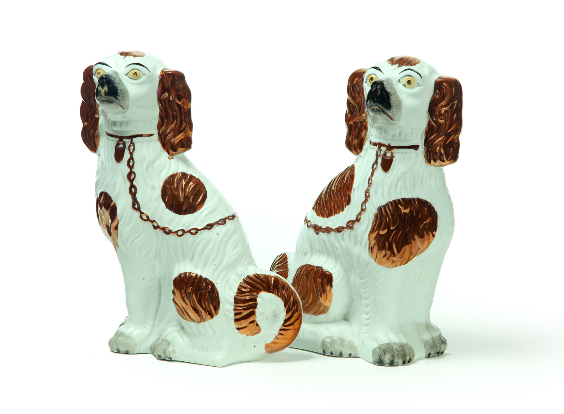 PAIR OF STAFFORDSHIRE DOGS.  England