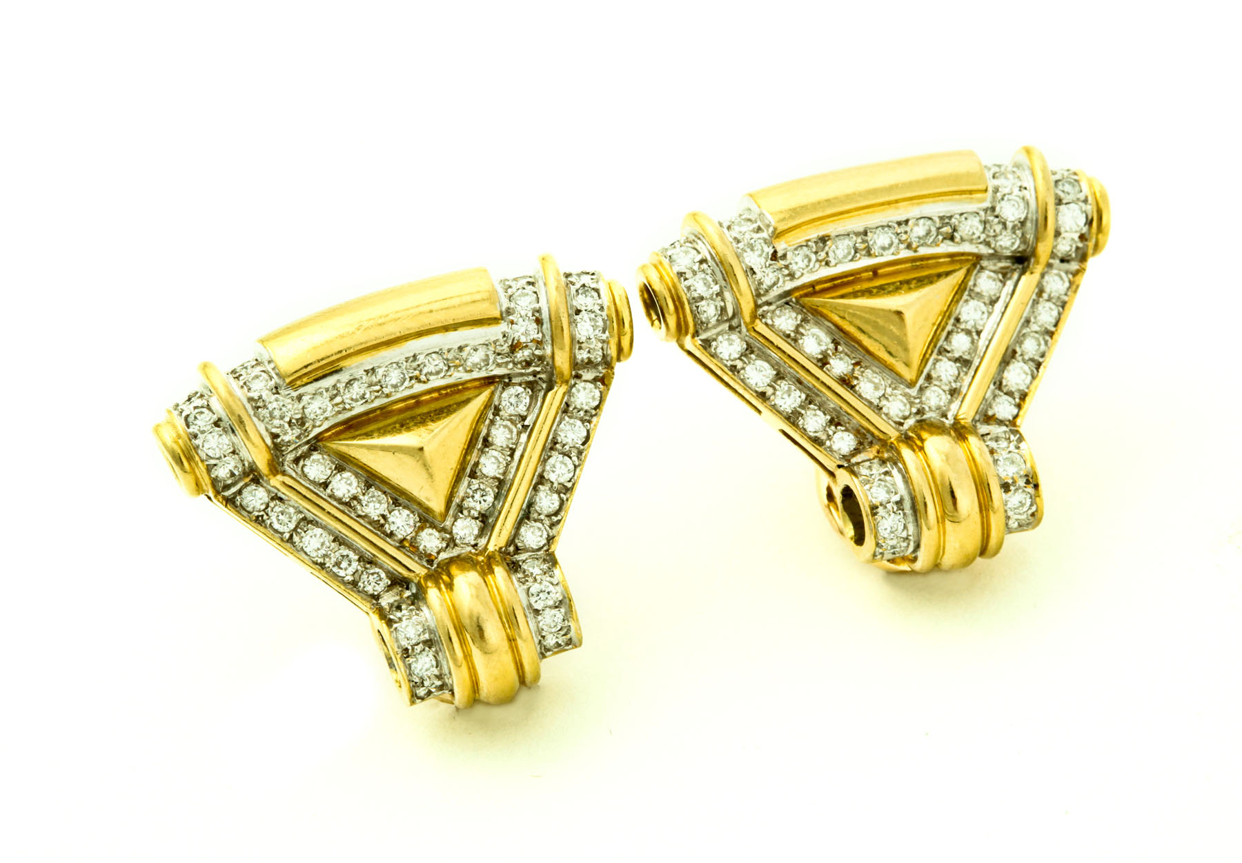 DIAMOND PAVE' EARRINGS.  Twentieth