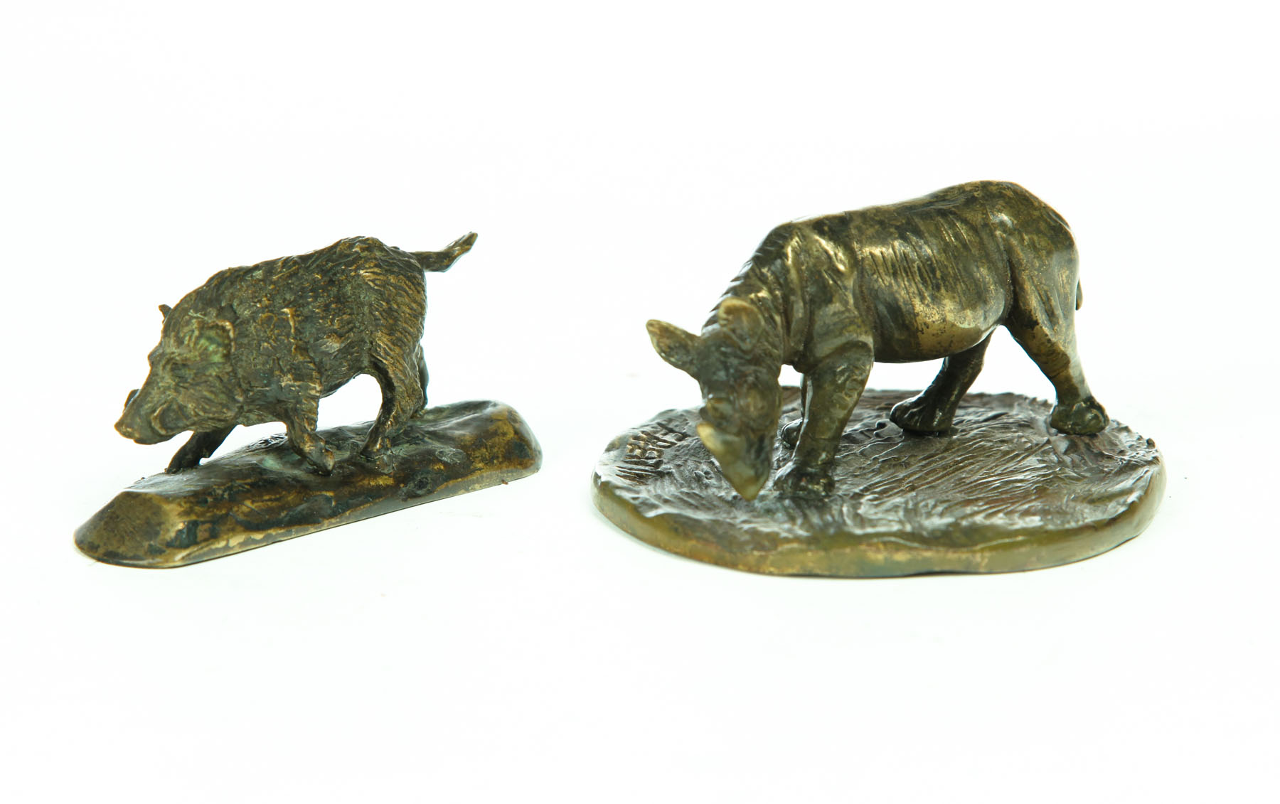 TWO ANIMAL BRONZES.  Twentieth century.